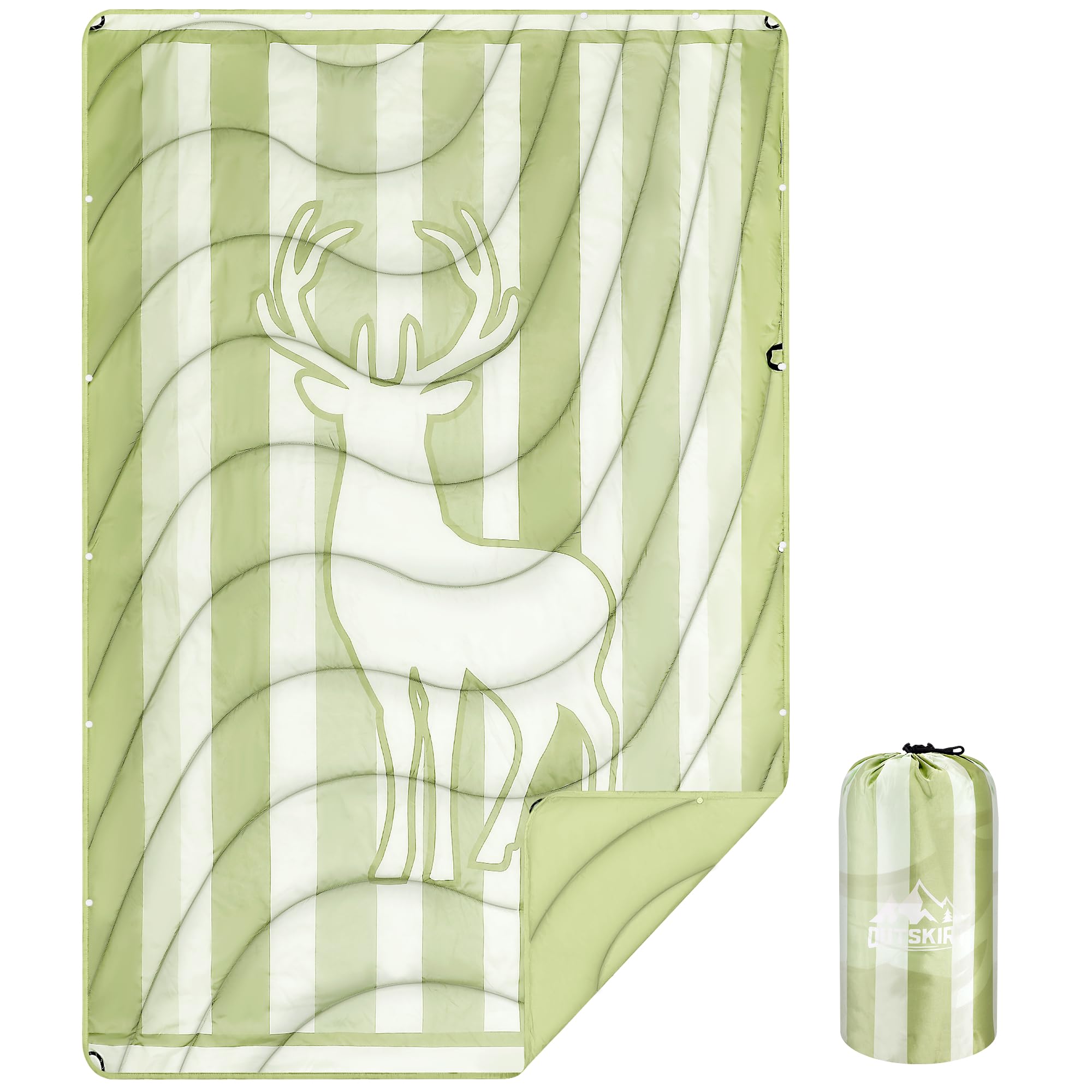 OUTSKIRT Packable Camping Blanket, Outdoor Puffer Camping Blankets for Cold Weather, Lightweight & Wearable Camping Quilt, Ideal for Traveling, Hiking