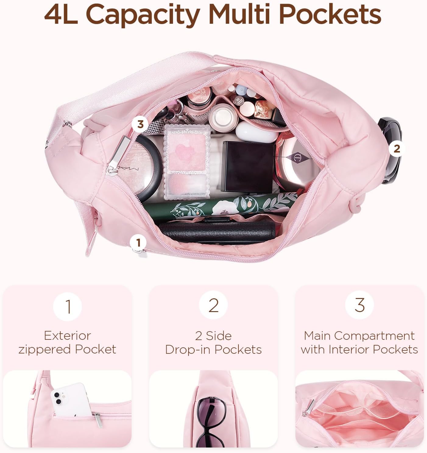 Babysun Mini Shoulder Bag Women Nylon Crescent Bag Underarm Shoulder Purse Women's Shoulder Handbags Small Tote Bag - Image 4