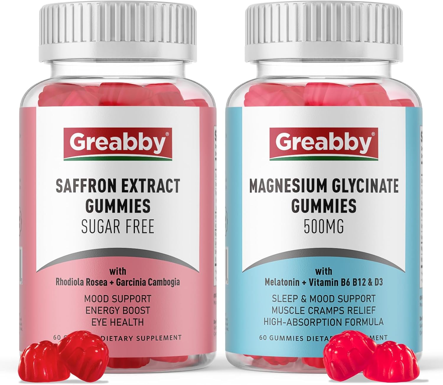 Magnesium Glycinate Gummies & Saffron Gummies, Energy