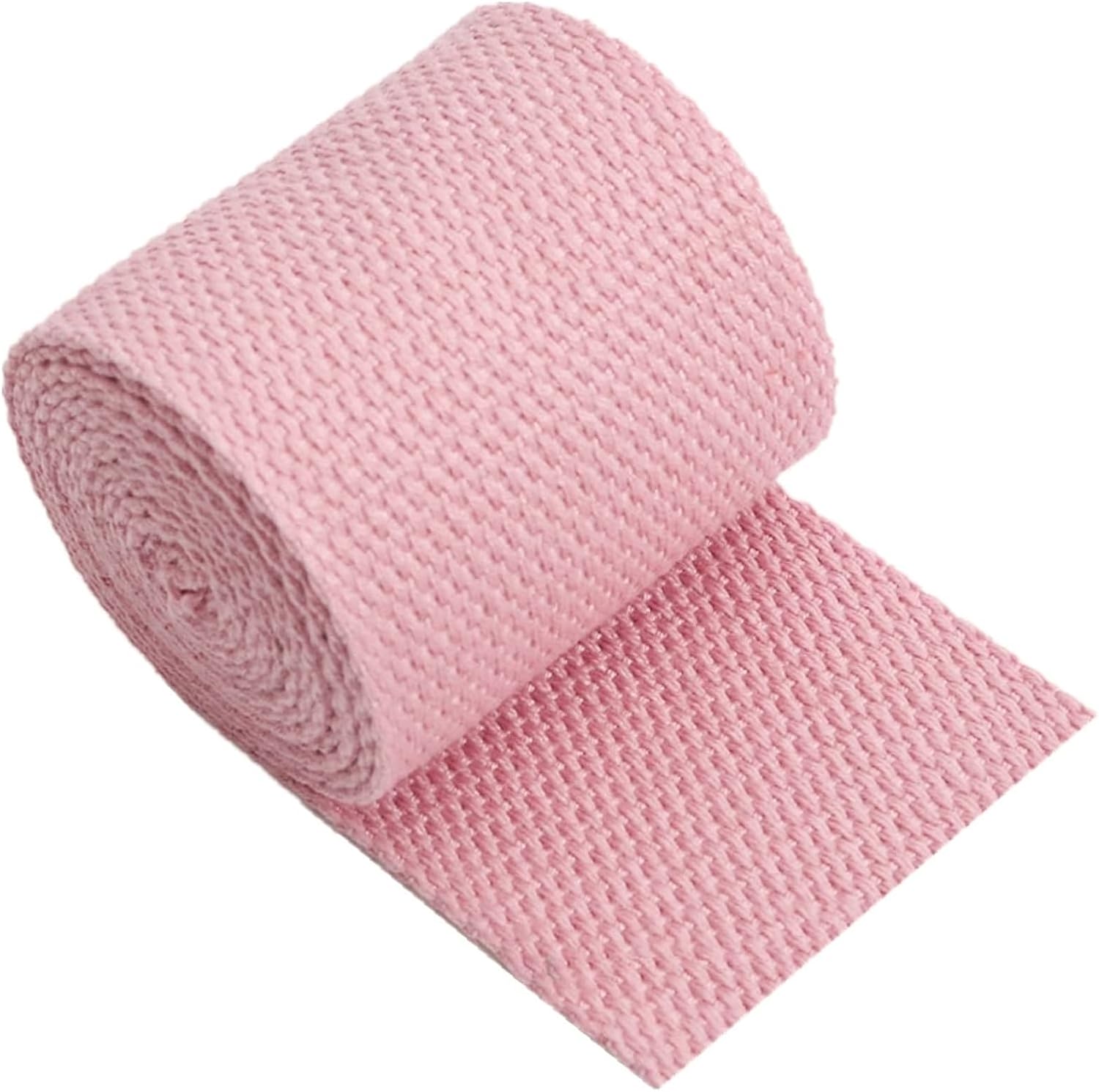 VIGANI Cotton Webbing,Cotton Bag Strapping, 2 inch Cotton Webbing Strap, Upholstery Webbing, 50mm Wide Webbing Straps for Bags(Color:Wit, Size : 50MM x 10Yard) (Color : Roze, Size : 50MM x 10Yard)