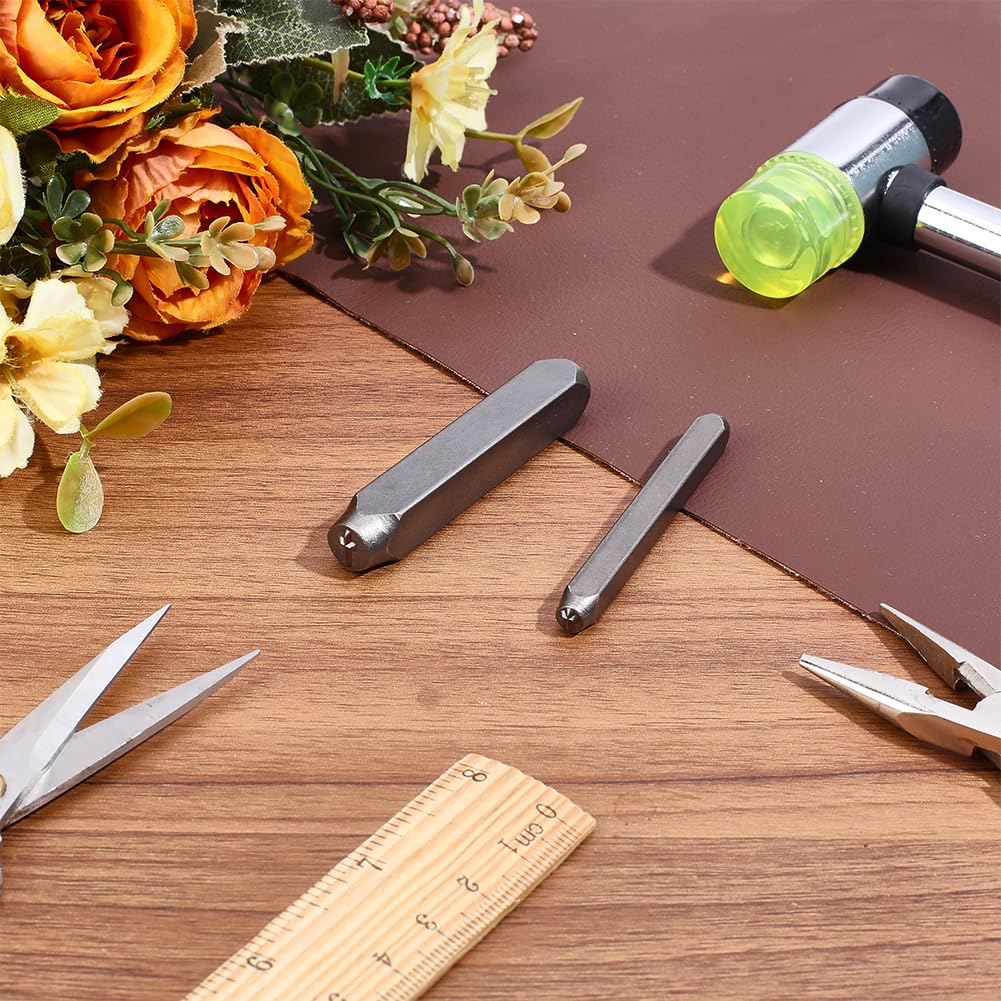 CALFOVERA 2 Styles Metal Punch Stamp Kit Cross Steel Stamps Professional 6MM 10MM Pattern Punches Tools for Hobbyists Leather and Wood Embossing Key Jewelry DIY Craft Making