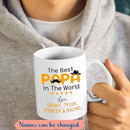 Miniatura 43 de Taza con texto en inglés "Best Papa Ever", tazas personalizadas para papá, tazas con foto personalizadas, regalos de hijo, hija, niños, taza de Taza