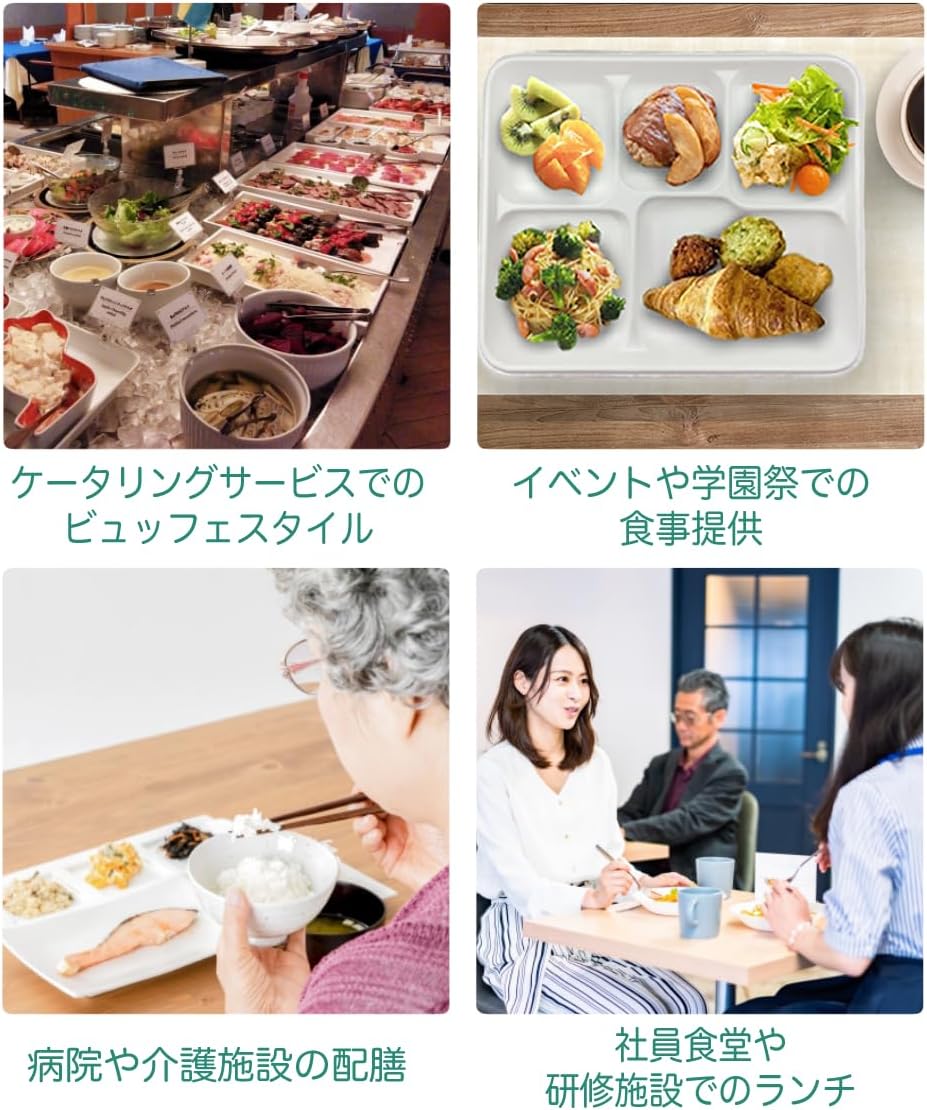 Toshin SP30 Disposable Eco Bagasse Commercial Partition Plates, 8.3 x 10.2 inches (21 x 26 cm), 3 Sheets x 10 Packs (30 Sheets Total), White