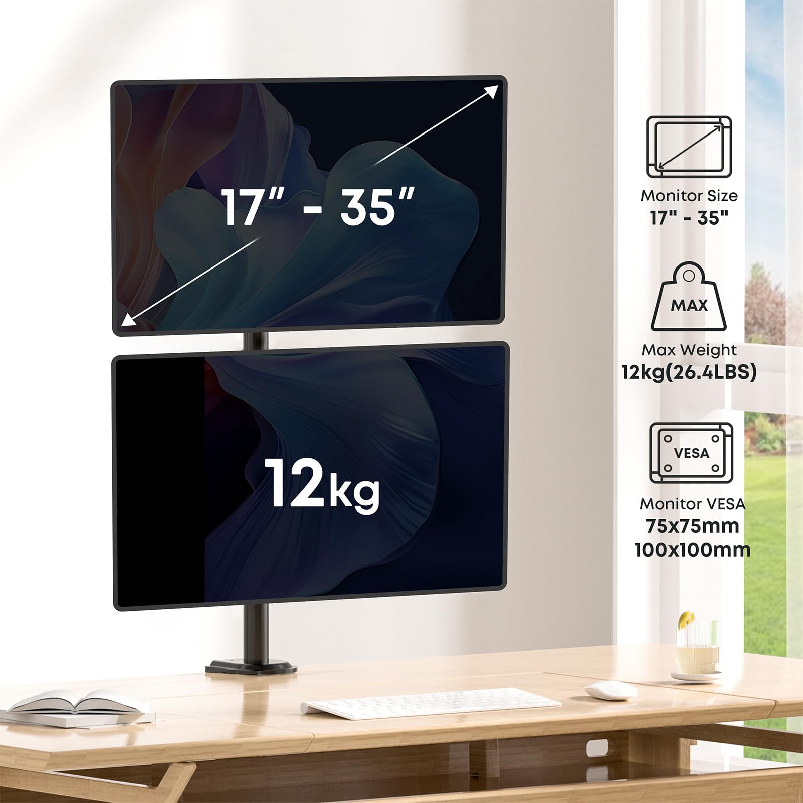 BONTEC Monitor Halterung mit Laptop Arm für 13-32 Zoll LCD LED Bildschirm bis zu