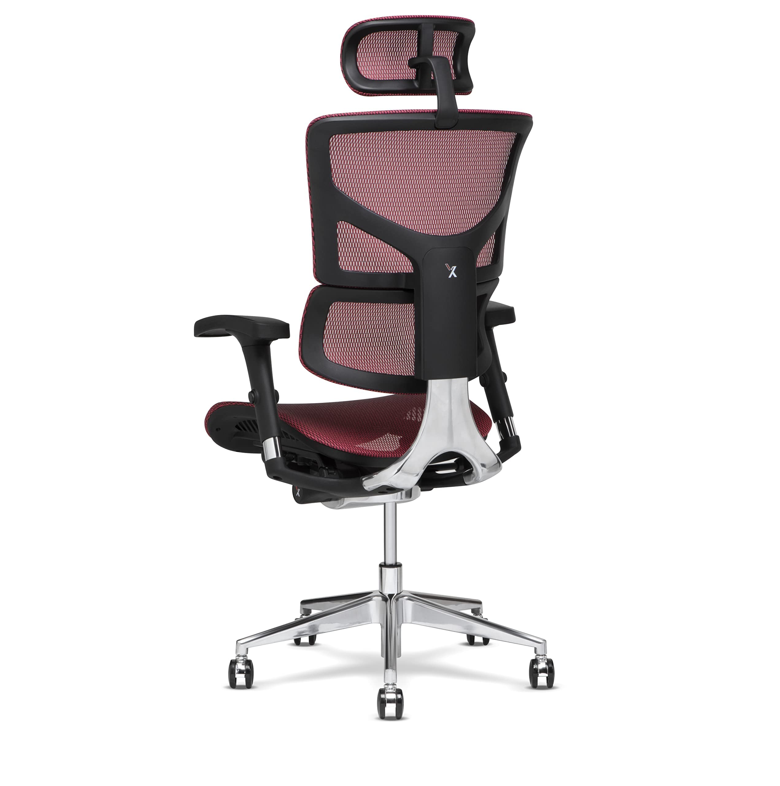 XChair X2 Management Task Chair, Red KSport Mesh Fabric with Headrest
