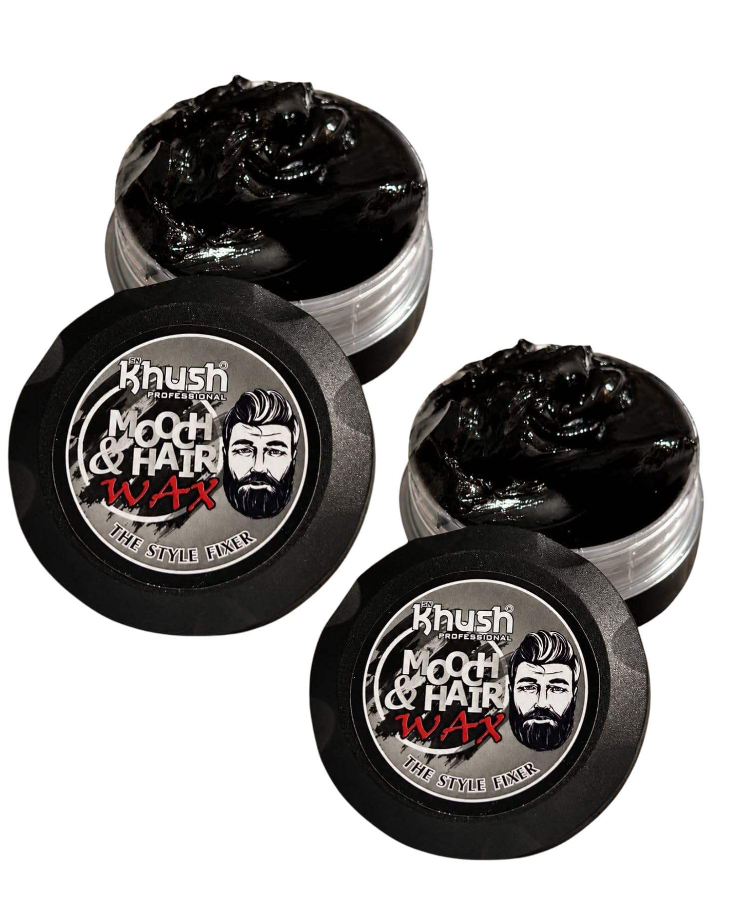 Khush Professional Mooch & Hair Wax Strong Hold Matte Finish Hair & Mustache Styling Wax Easy Wash Formula Combo (Pack of 2)-image-37