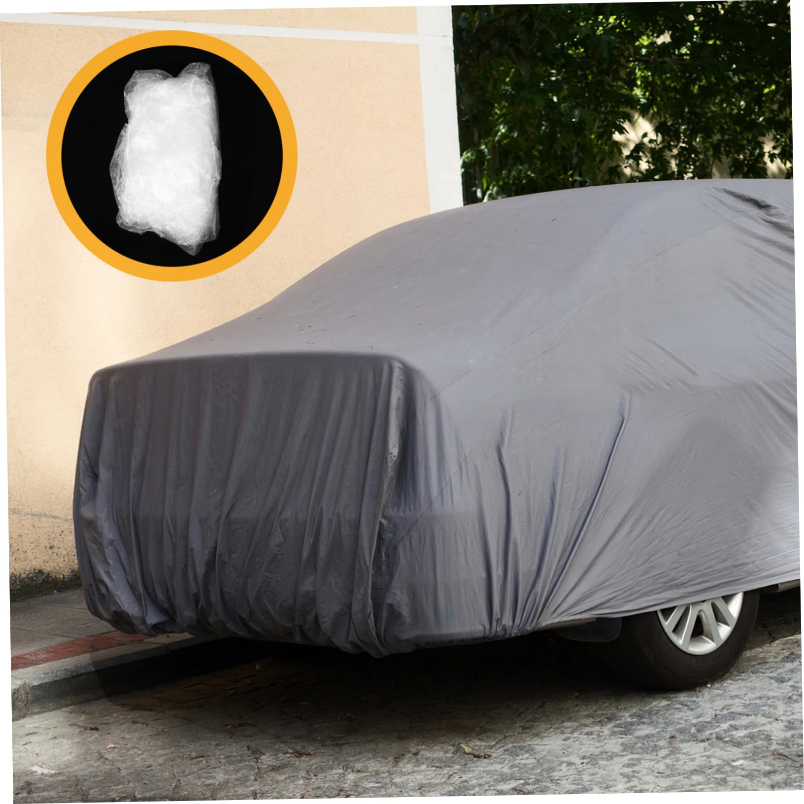 SOLUSTRE Protective Car Cover Disposable Rainproof Fit for Cars Suvs Pe Film Material — view 8