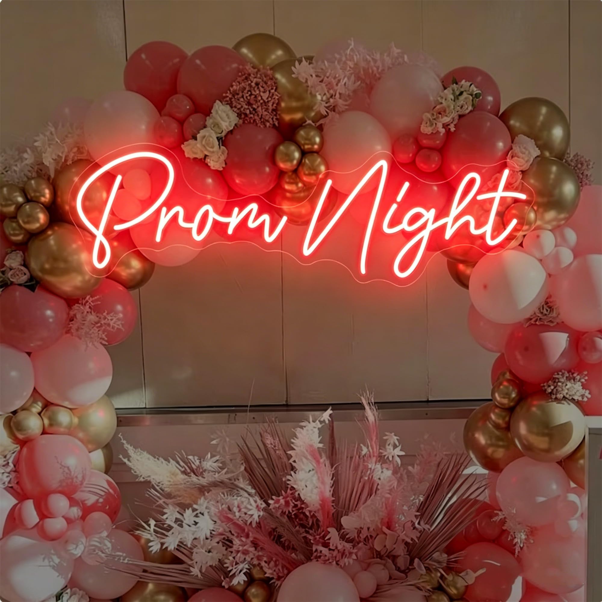 Dimmable Prom Night Neon Sign, USB LED Wall Decor Light for Party, Graduation & Home Decoration