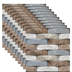 Muro Para Revestir 10 paneles de pared 3D, azulejos de pared autoadhesivos de 11x11 pulgadas, calcomanías de pared de ladrillo 3D impermeables, efecto de mampostería, decoración del hogar, hogar, oficina