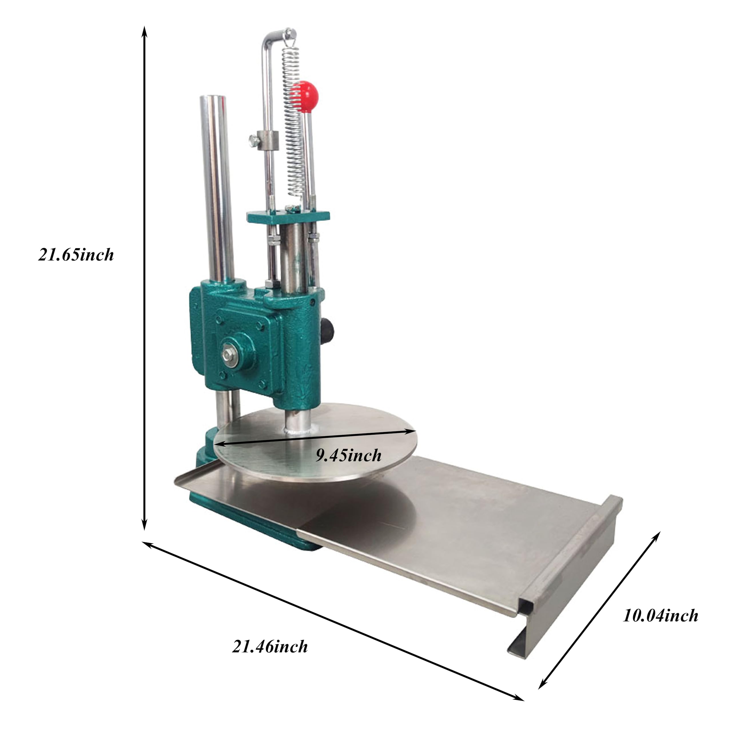 IntXanth Manual Pizza Dough Pastry Press Machine for Pancake Pie 9.45inch Diameter Household Commercial Lightweight
