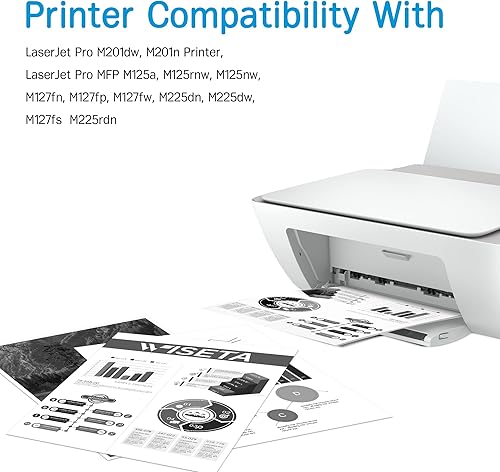 Miniatura 4 de WISETA 83A - Cartucho de tóner de repuesto para HP 83A CF283A, compatible con Laserjet Pro MFP M201dw 125nw M127fw M127fn M225dw M225d M125a (2
