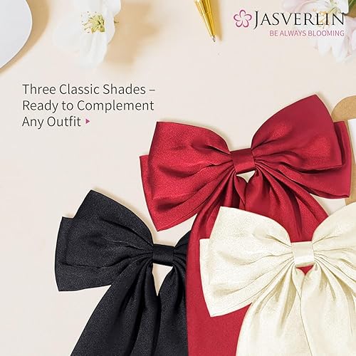 Miniatura 5 de Pinzas de lazo para el cabello sedoso, pasadores de cinta de pelo grande, clip de metal para mujeres y niñas, cabello rizado grueso, accesorios para