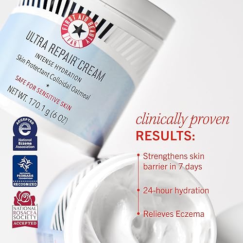 Miniatura 3 de First Aid Beauty, Ultra Repair Cream - Crema humectante de hidratación intensa para cara y cuerpo, 8 oz