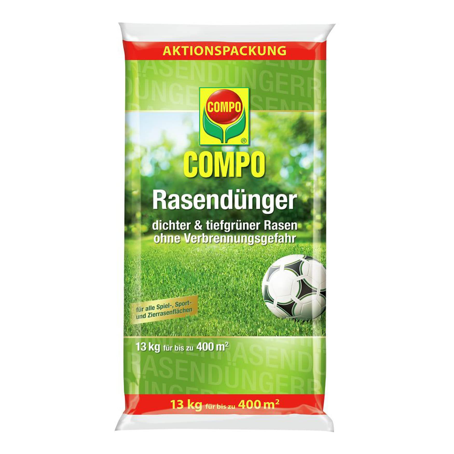 COMPO Rasendünger, Dünger mit 2-3 Monaten Langzeitwirkung, Feingranulat, 13 kg, 400 m²