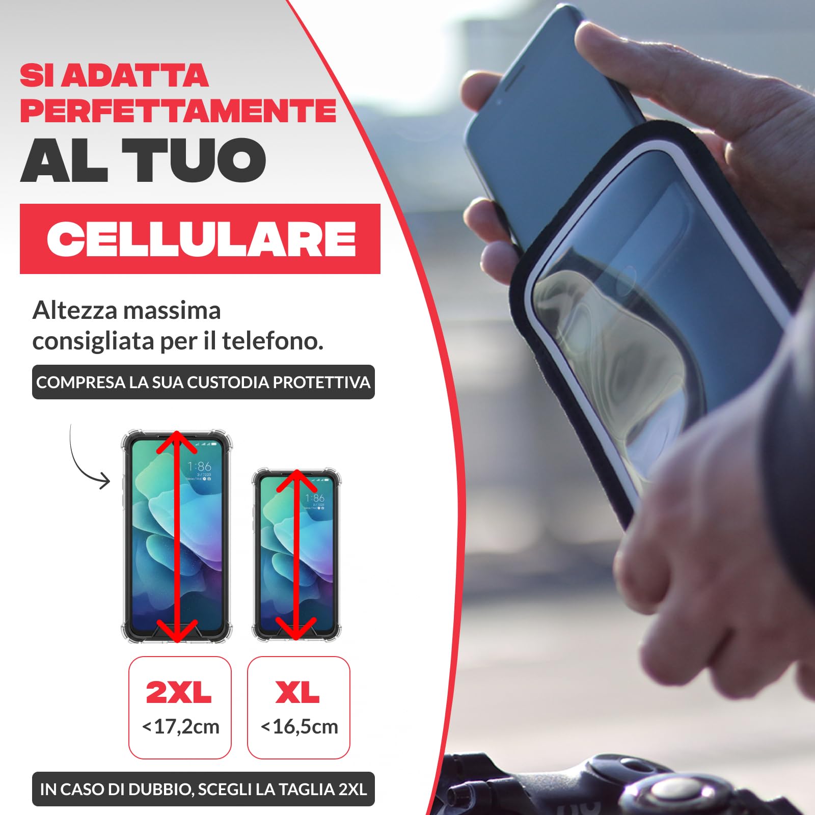 SHAPEHEART Innovazione Francese, Porta Cellulare Bici PRO Con Tasca Magnetica Staccabile, Supporto Telefono Impermeabile per Manubrio | Per ogni Telefono | A vite Manubri 22–32 mm | GPS bici | Attacca e stacca in 2 s | Antivibrazione | Resiste alla pioggi