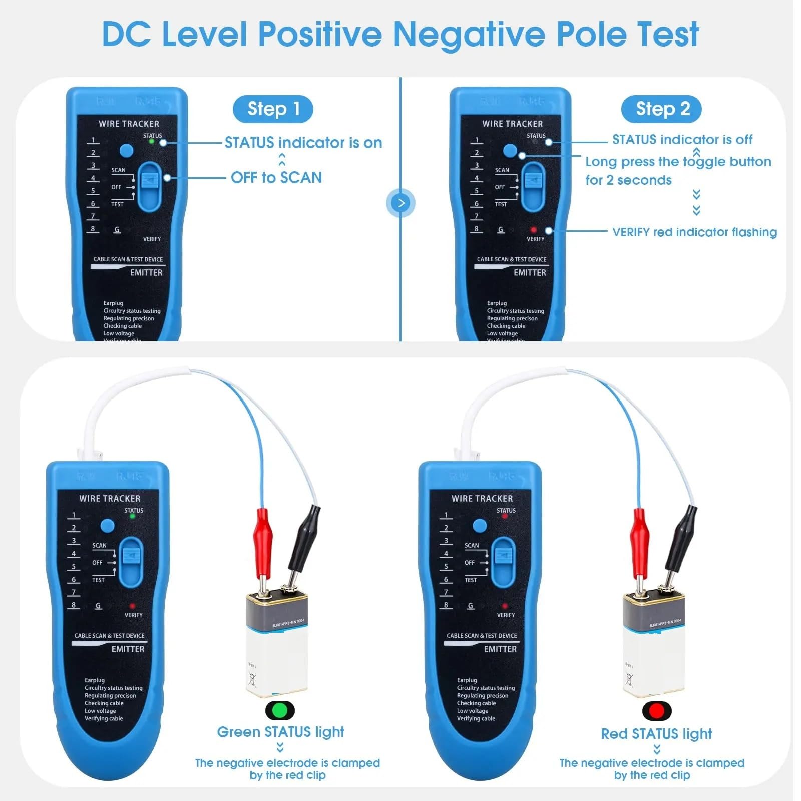 Traqueur de Câble, Testeur de câbles réseau Ethernet LAN RJ11 RJ45 Cat5 Cat6, traceur téléphoniques, détecteur toner, ligne | Giallo