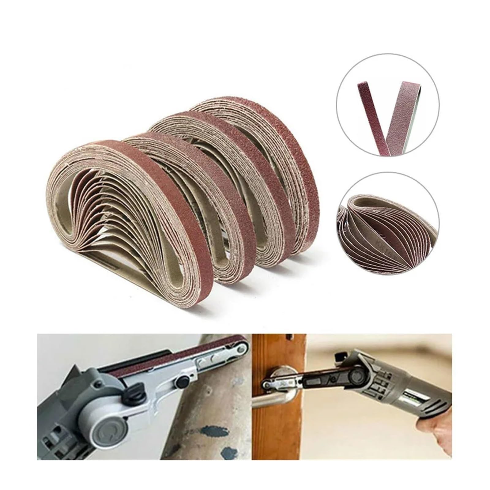50 Sztuk/zestaw 330 * 10MM Pasy Szlifierskie 40-1000 Grys Papier Ścierny Taśma Ścierna Do Drewna Miękki Metal Szlifowanie Polerowanie(800)