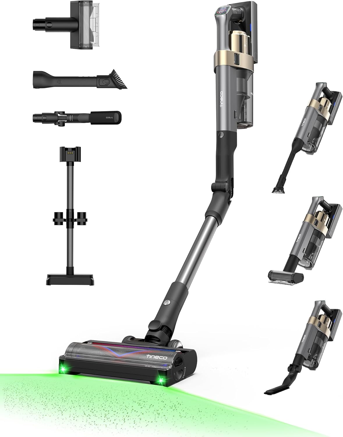Tineco Pure ONE A90S Cordless Vacuum Cleaner, 270AW Powerful Suction, Up to 105min Runtime, 3DSense Master Brush, 150° Green LED Light, Stick Vacuum Cleaner for Pet Hair, Carpet & Hard Floor - Thumbnail 2