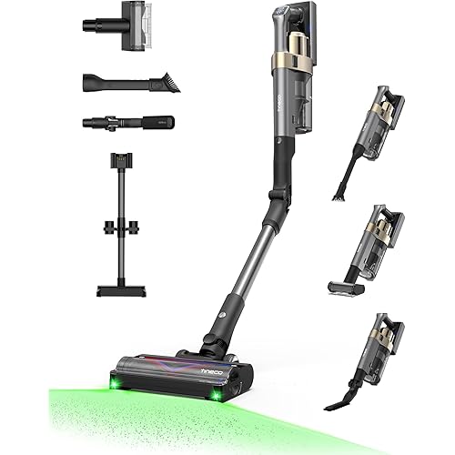 Tineco Pure ONE A90S Cordless Vacuum Cleaner, 270AW Powerful Suction Stick Vacuum Cordless Rechargeable, Up to 105min Runtime, 3DSense Master Brush, 150° Green LED Light with Floor Type Detection