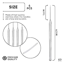 Vista 2 de 4 herramientas de aguja de cerámica – Herramientas de aguja de 6.3 pulgadas para arcilla, puntas de acero inoxidable duraderas, agarre