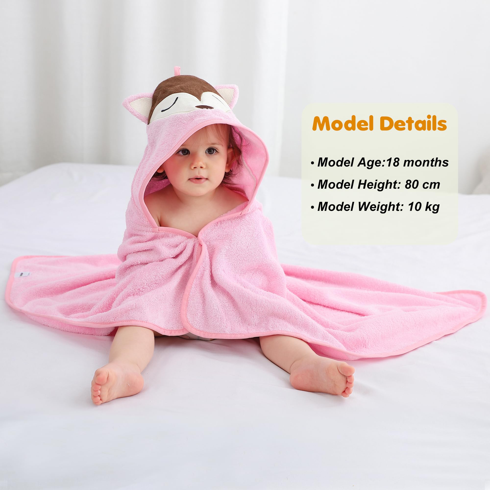 Accappatoio con cappuccio per neonati in morbido pile di corallo, con simpatico motivo animalier, asciugamano da bagno per bambini piccoli | Leroy Merlin