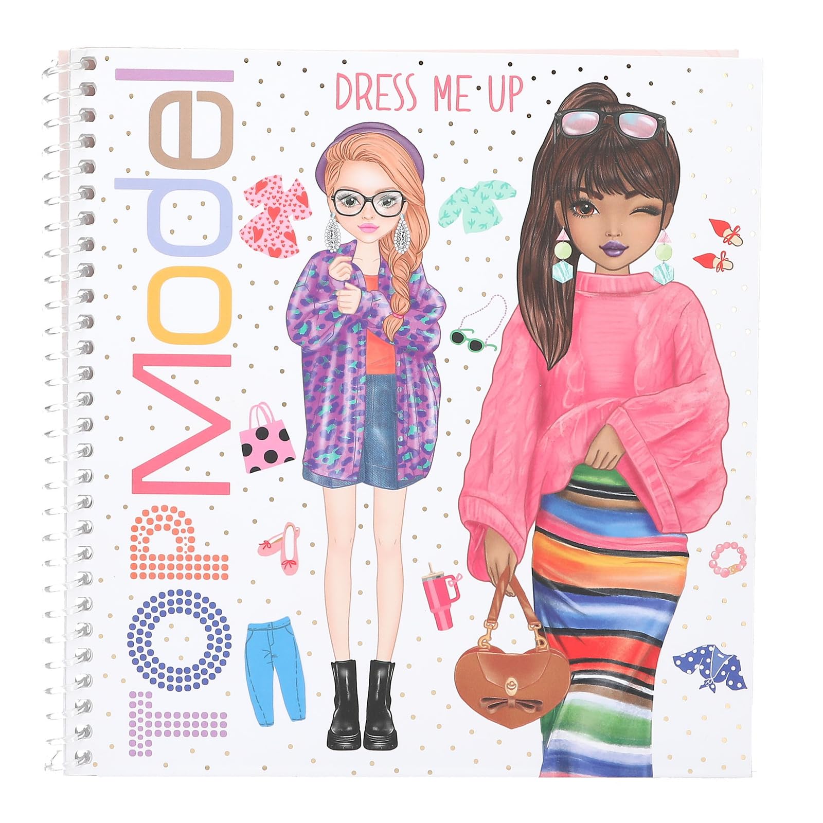 Depesche 13804 TOPModel Dress Me Up - Sticker Book with 24 Pages Pre-Printed Model Motifs for DIY Design with 11 Sticker Sheets