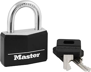 Master Lock 141D Covered Aluminum Keyed Padlock, 1 Pack, Black - coolthings.us
