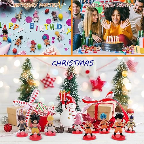 Miniatura 7 de Juego de 8 figuras de acción de anime de dibujos animados. Suministros de bola para fiestas de cumpleaños. Perfecto para amigos a los que les gusta