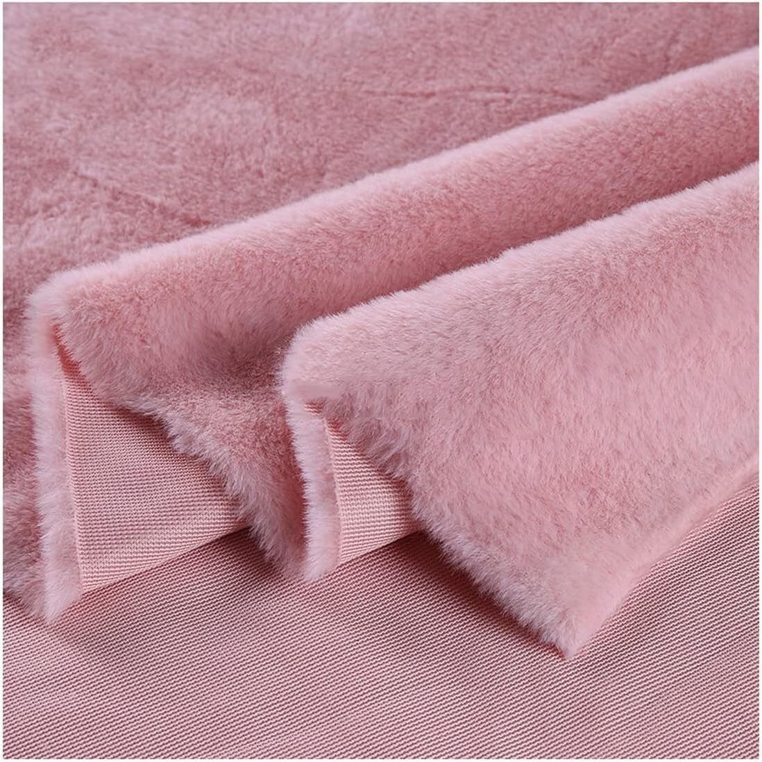 Tela de piel sintética de pelo corto 160x50cm, color Pink2 para costura de ropa