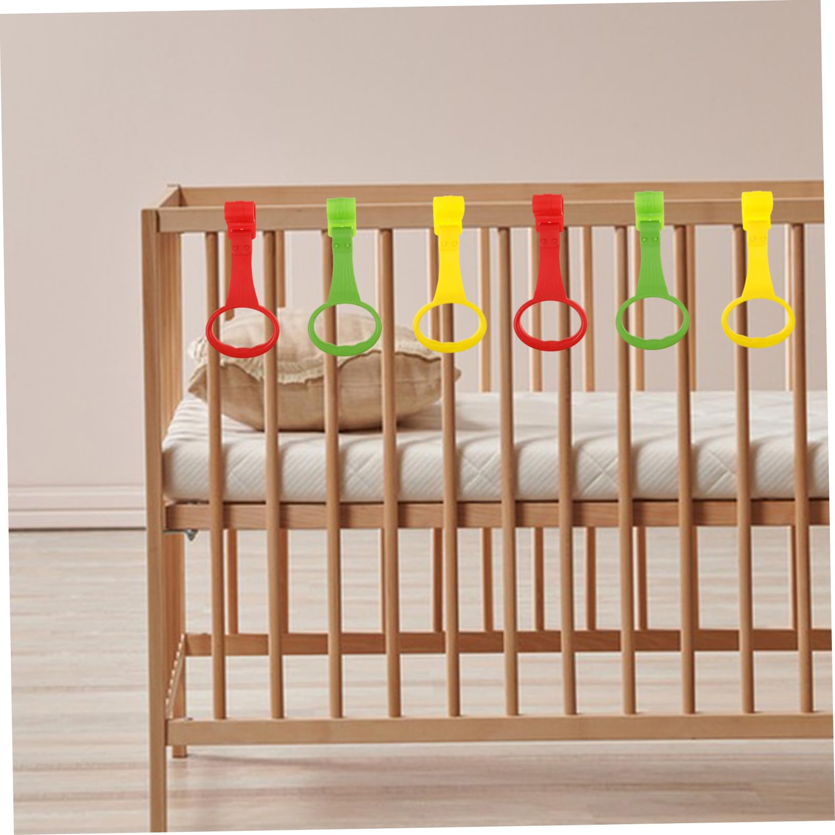 HOOTNEE Hanging Toys for Babies Baby Pull up Rings Set Crib Hand Pull Rings Toddler Crib Playpen Tools