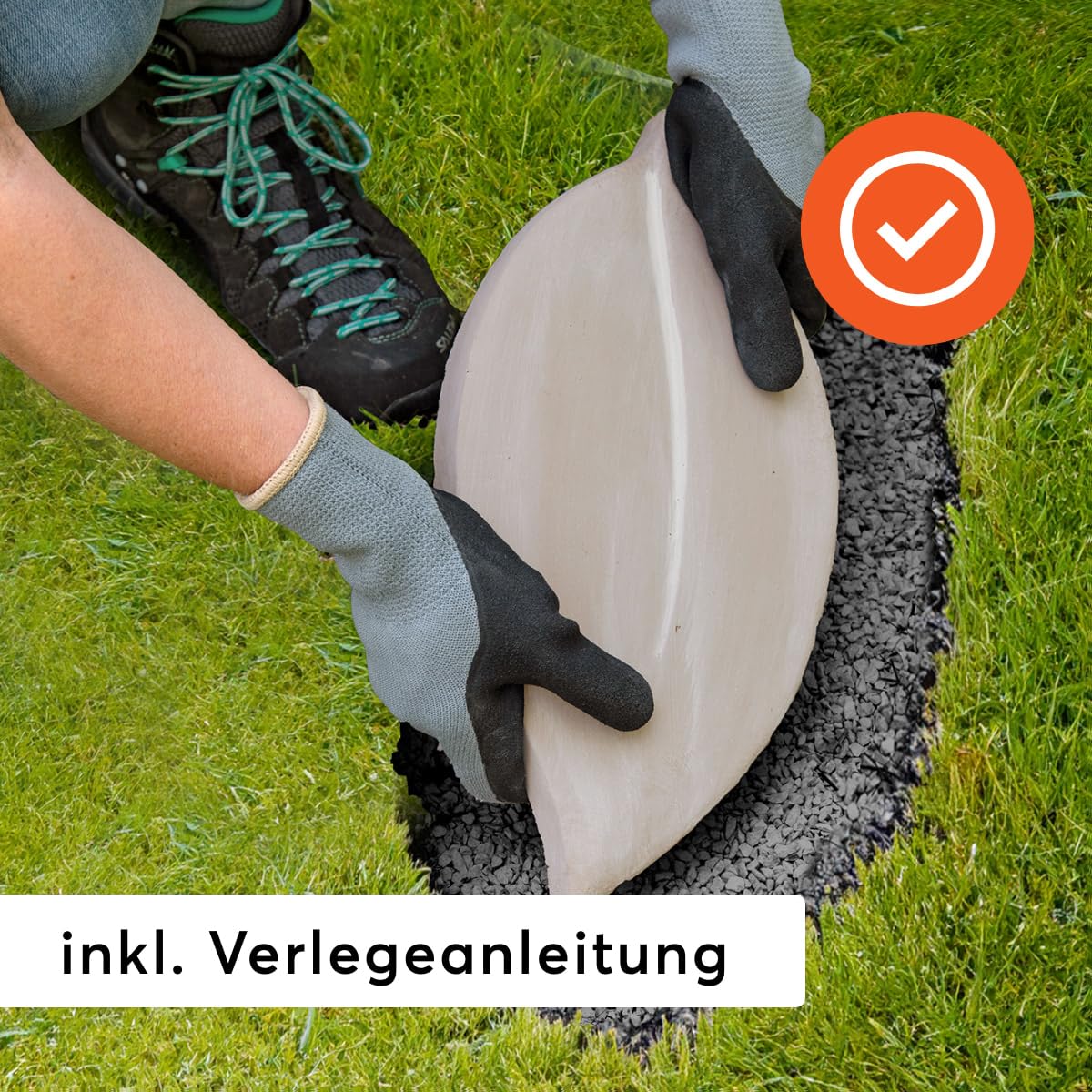 matches21 HOME & HOBBY XXL Trittsteine große Blätter Blatt-Form 1 Paar (2 STK.) Tritt-Steine Beton Garten 35x18 cm dekorative Tretsteine