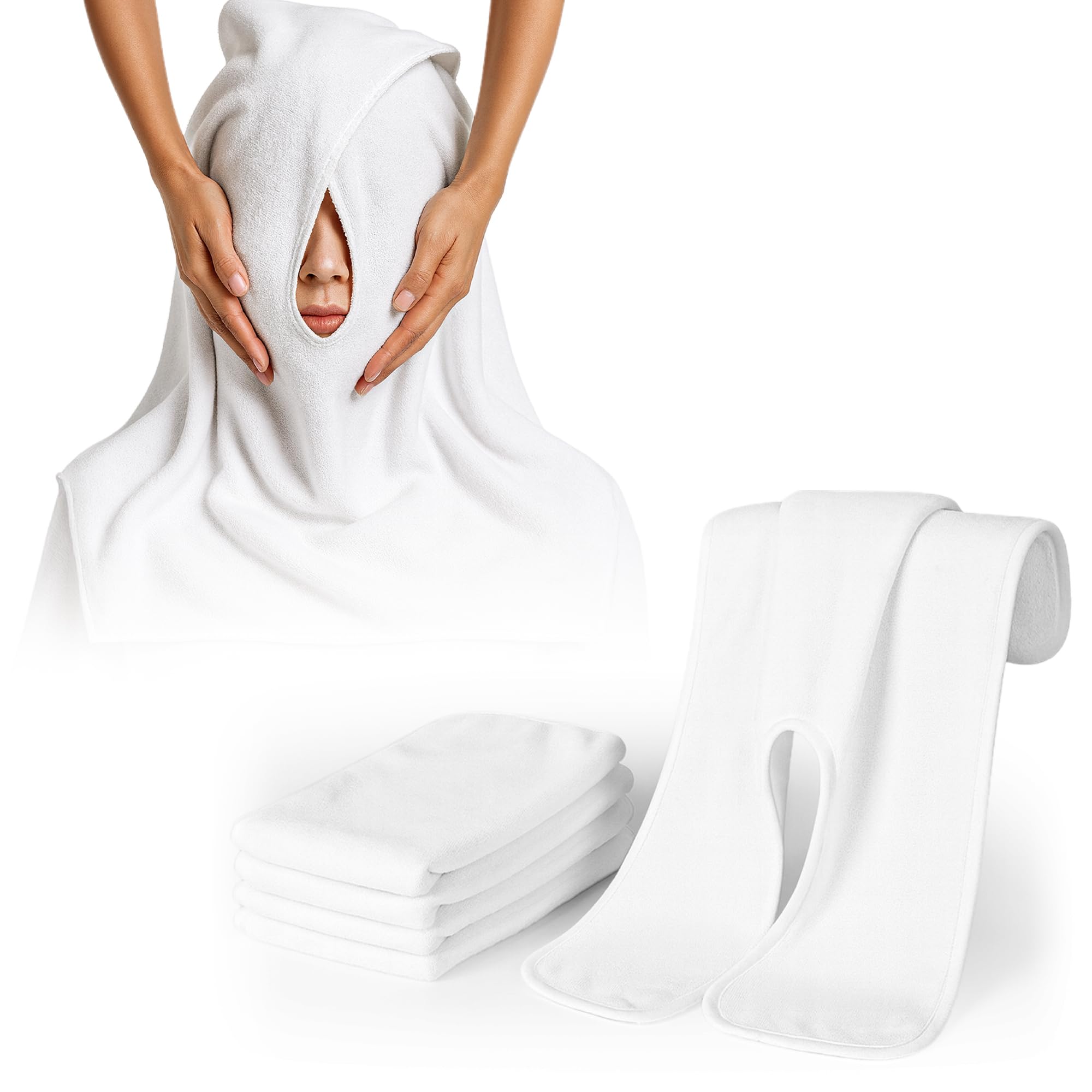 Efforest Facial Towels for Estheticians – Microfiber Soft Spa Towel for Skincare, Massage & Professional Use (White, Pack of 5)