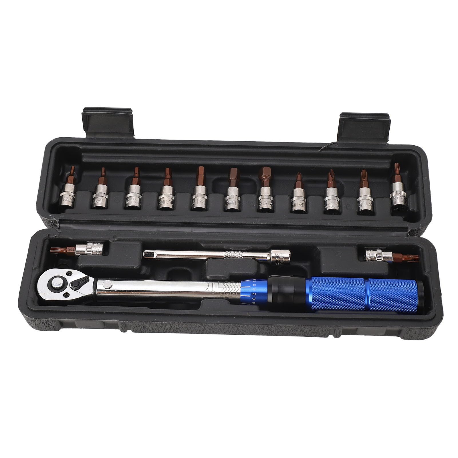 TOOLSGO Ratchet Torsion Wrench Kit Universal Preset Adjustable 2 to 24NM Range 0.2NM Tuning CW CCW Ratchet Wrench Kit