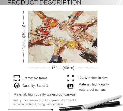 Miniatura 2 de YYS Póster vintage de bebidas alcohólicas para fiesta de cóctel, fiesta, celebración, póster vintage para bar, pintura retro de moda, impresiones en