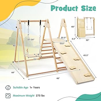 Amazon.com: OLAKIDS Indoor Jungle Gym 4 in 1 Foldable Toddler