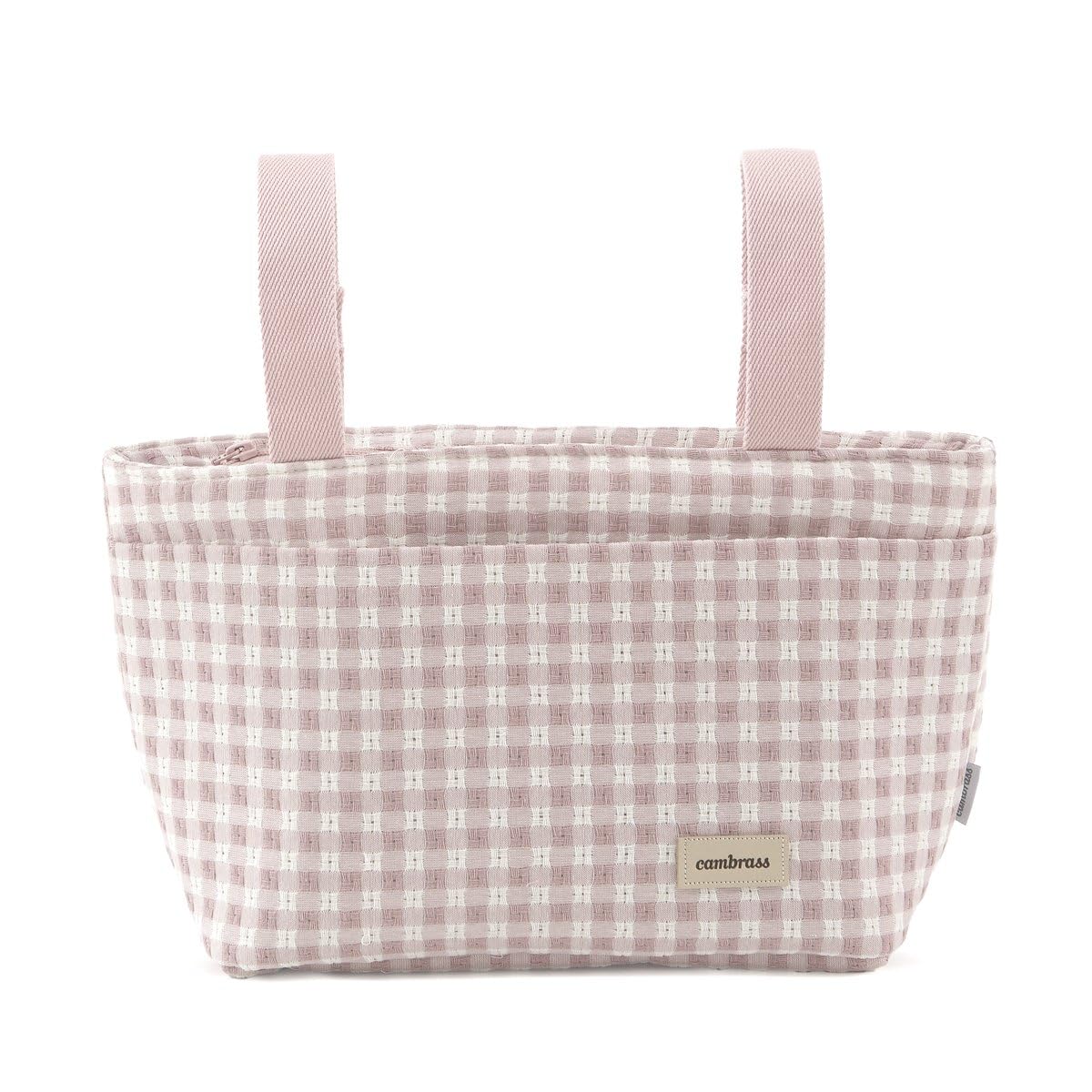 Cambrass - Bolso carro maternal para bebe - bolso de maternidad para carritos de bebe - organizador para pañales y otras cosas de bebe - Vicky Rosa 13x38x20 Cm