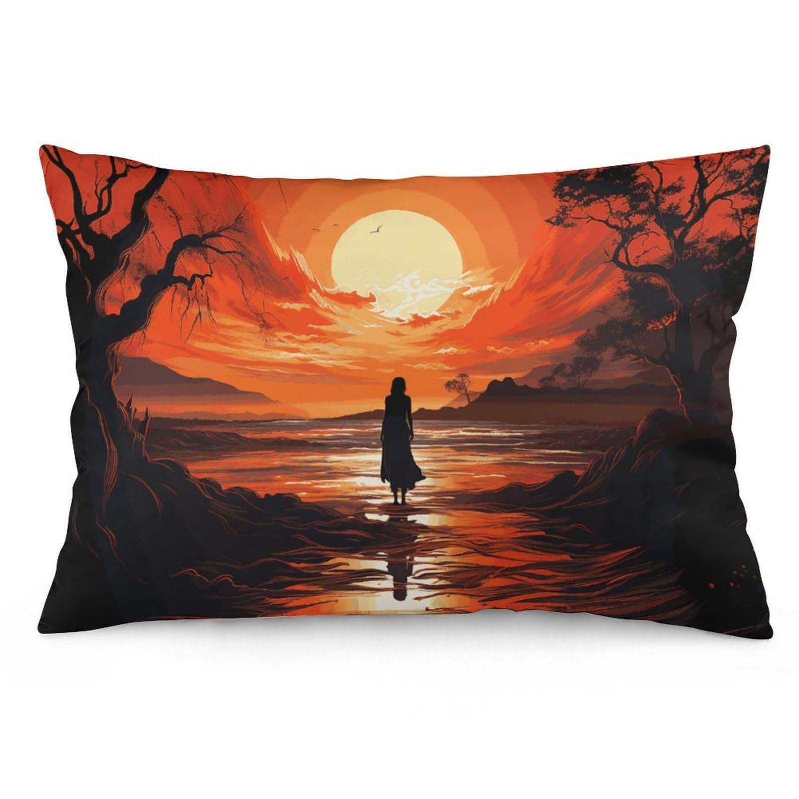 NTVOWPZO 2 Pack Decoration Throw Pillow Covers 20"x30" Pillowcases Covers Flowing Silhouette Pillowcases Modern Farmhouse Home Decor Sofa Cushions Covers for Couch Bed Living Room