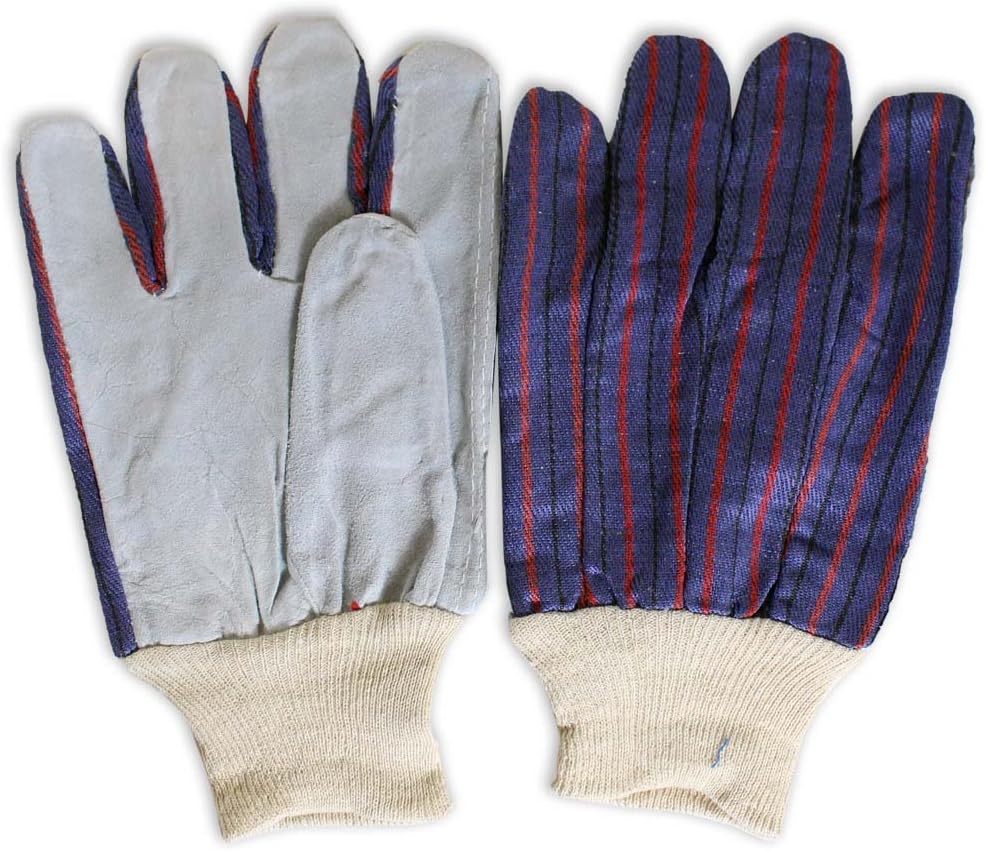 ToolUSA HAWK (12 Pairs) Men's Split Leather Workgloves | Suede Grip Palm | Breathable Fabric Back | Secure Knit Cuffs | Durable Design