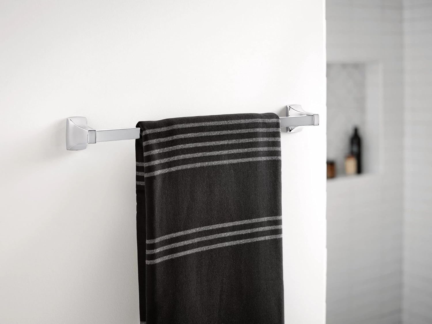 Moen YB0193CH Adler Spring Loaded Paper Holder Bar/Towel Ring, Chrome (Pack of 2)