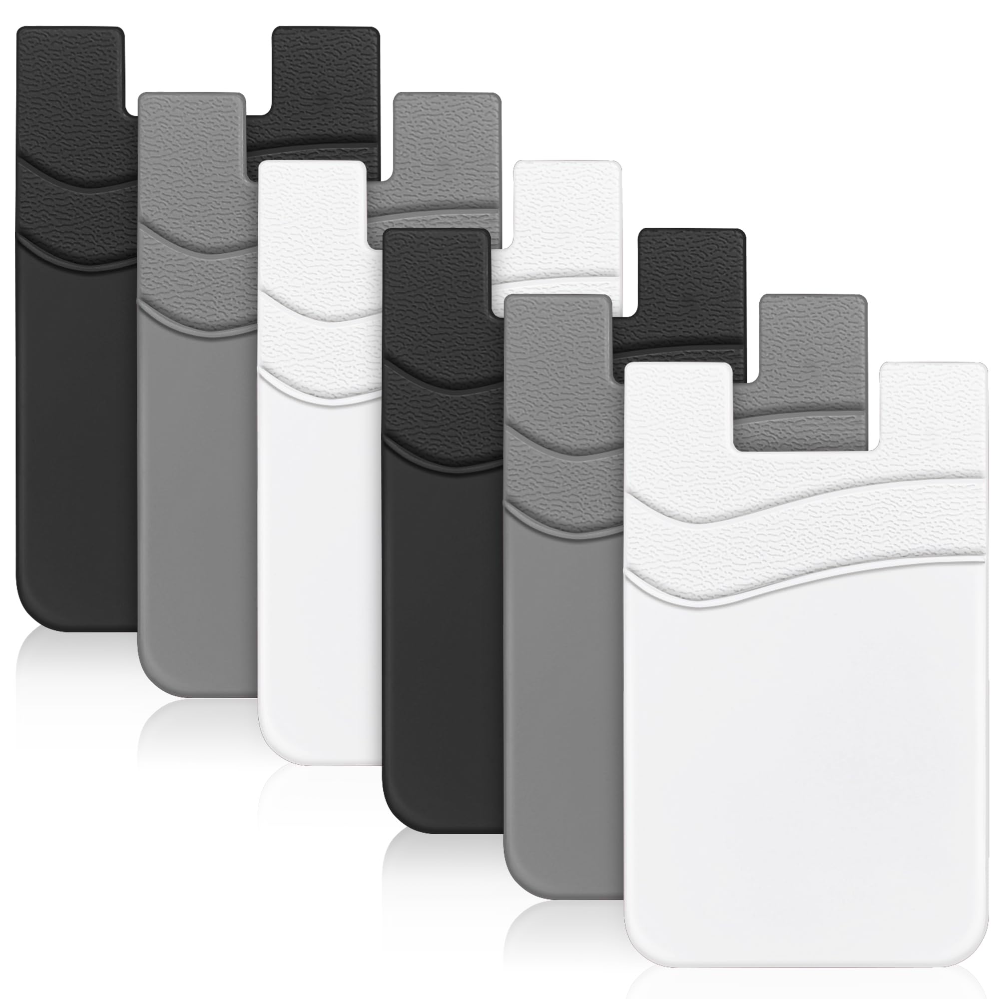 SHANSHUI Cell Phone Card Holder, Sticky Slim Credit Business Card Silicone Phone Wallet Pocket for Most Smartphones Black