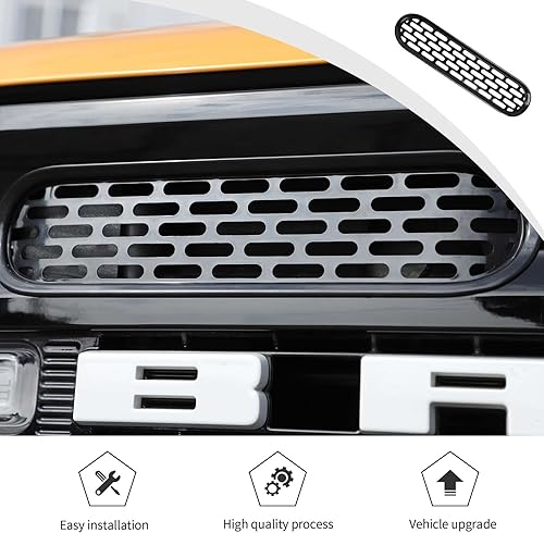 Miniatura 6 de JWWY Cubiertas para parrilla delantera, insertos de rejilla central, compatible con accesorios Ford Bronco 2021-2023, color negro, 6 unidades
