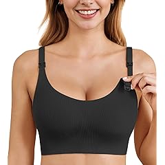 Ekouaer Nursing Bras for Breastfeeding Ribbed, Seamless Ultra Comfort Maternity Bralette Wireless Pregnancy Sleep Bra