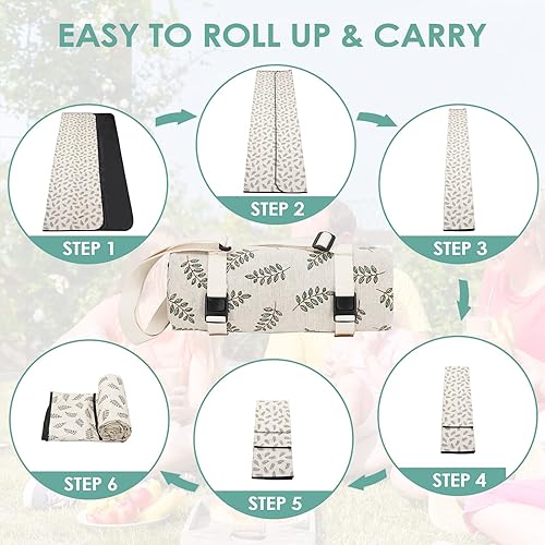 Miniatura 7 de Alfombra de playa lavable sin arena, mantas de emergencia impermeables para campamento, accesorios de cestas de picnic con respaldo impermeable y