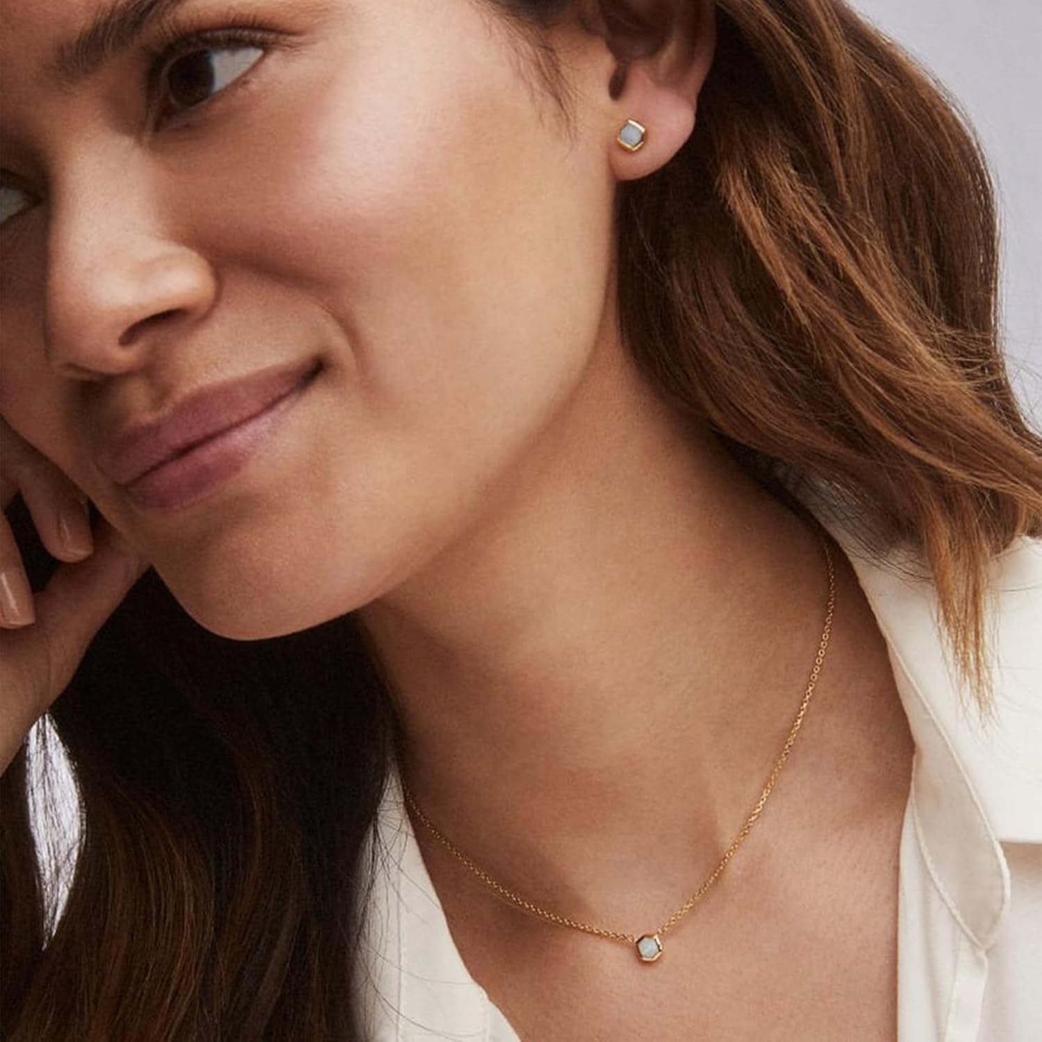 Kendra Scott Davie Pendant Necklace in 18K Gold Vermeil, Fine Jewelry for Women, Aquamarine