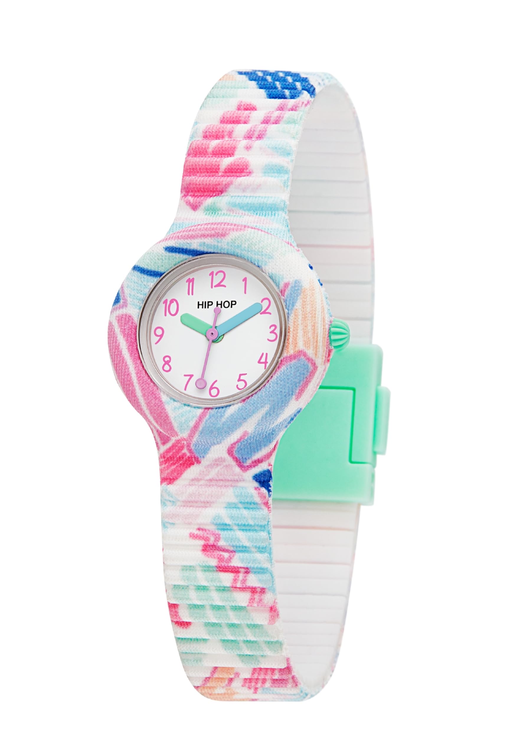 Hip Hop, Collezione Kids Fun, Orologio Bambina Highlighter, Cinturino in Silicone Intercambiabile, Indici e Sfere Colorate, Cassa 28 mm, Movimento al Quarzo, Resistente all'Acqua, Lunghezza Regolabile