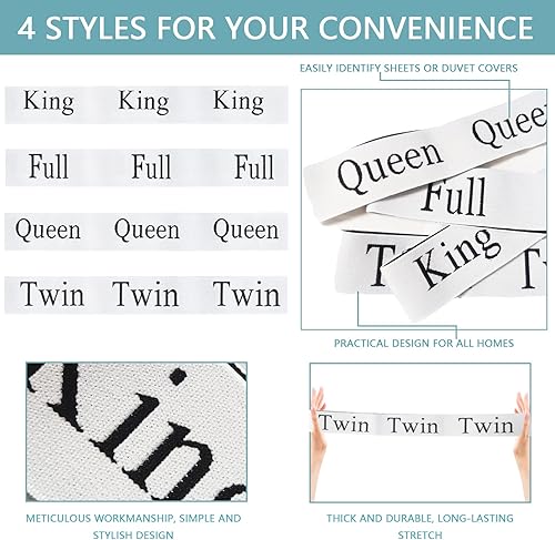 Miniatura 5 de 4 bandas organizadoras de sábanas, bandas organizadoras de almacenamiento de sábanas, organización de armario, bandas de juego de sábanas,