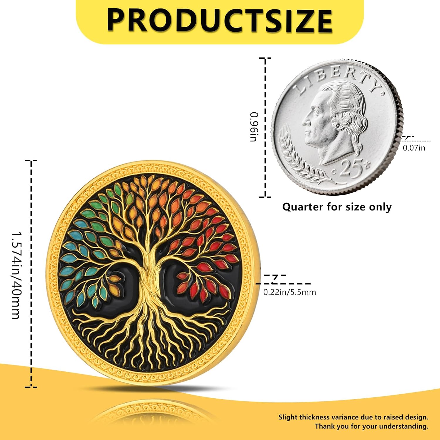 Tree of Life Recovery Challenge Coin with Acrylic Case, Sobriety Token, 5 Pack | Tree of Life Serenity Prayer Coin, Zinc Alloy Recovery Keepsake for Motivation, Reflection, Gifts, and Daily Carry