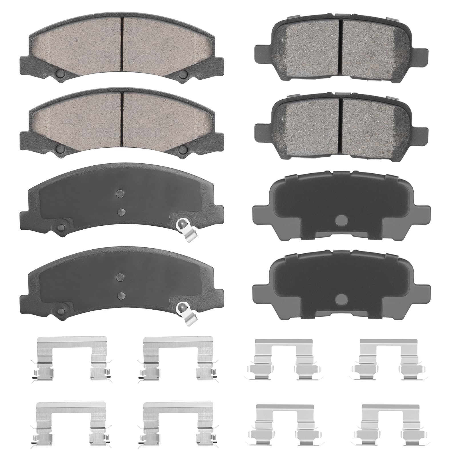 Photo 1 of Brake Pads Set for Chevy Impala 2011-2013, Impala Limited 2014-2016, Front Ceramic Rear Semi-metal Disc 8PCS(With Hardware)