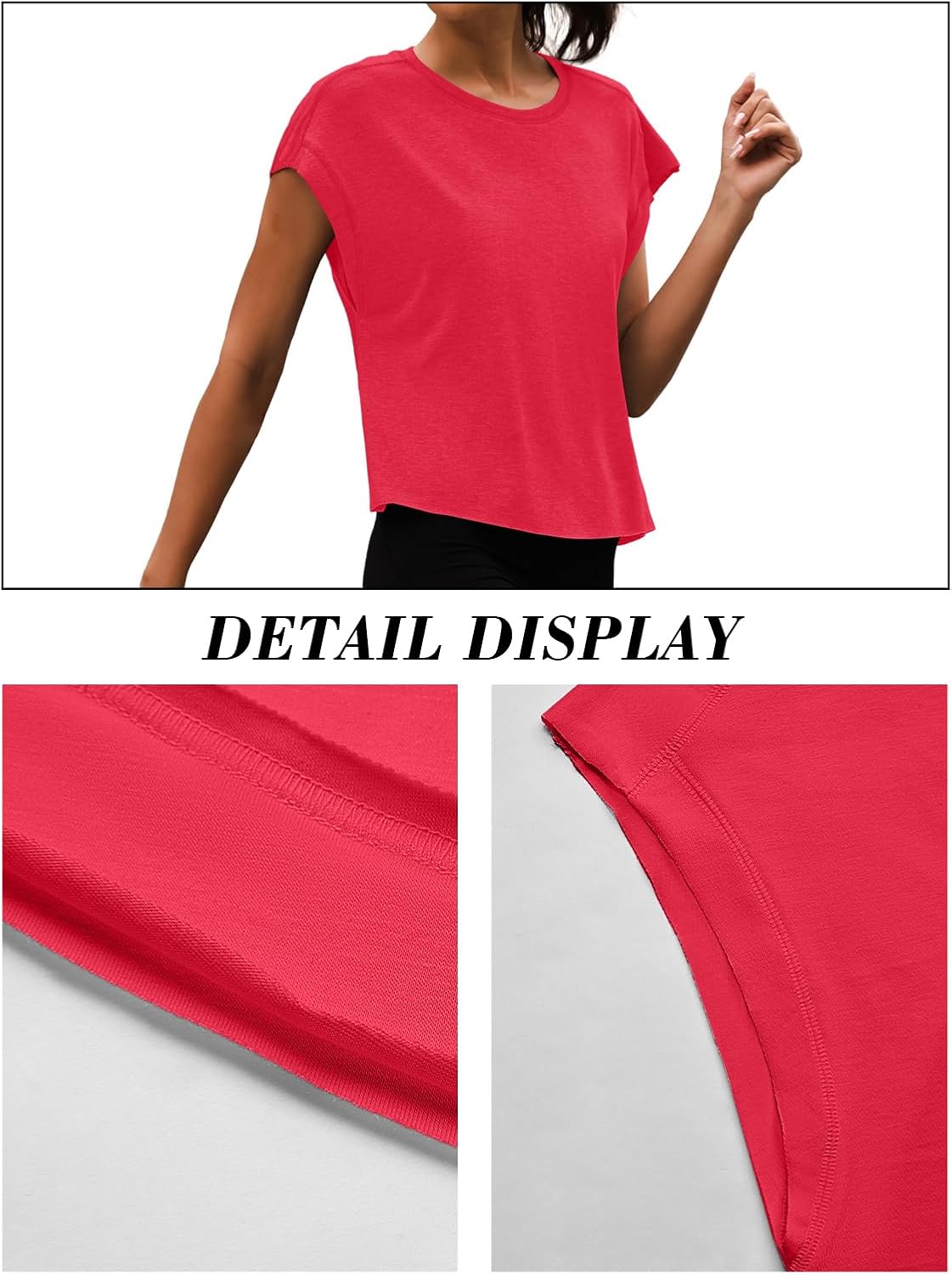 Women Open Back Workout Shirts Short Sleeve Tops Casual Yoga Y2k Athletic Gym Running Crop Tees - Image 5