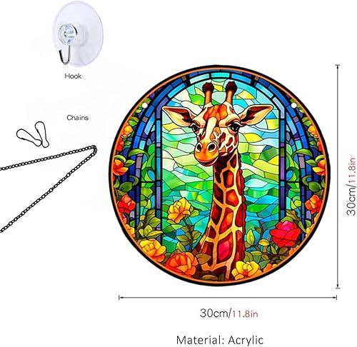 Miniatura 2 de Jirafa acrílico para colgar en la ventana, divertida decoración de pared de jirafa, decoración de fiesta tropical, decoración de habitación de